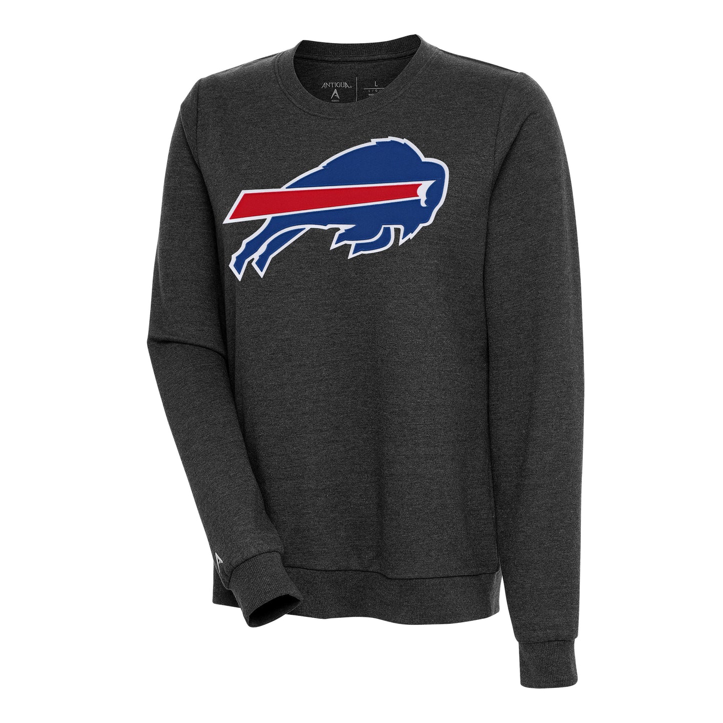 Women's Antigua Heather Black Buffalo Bills Action Sweatshirt