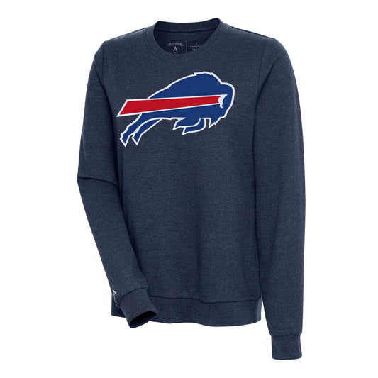 Women's Antigua Heather Navy Buffalo Bills Action Sweatshirt