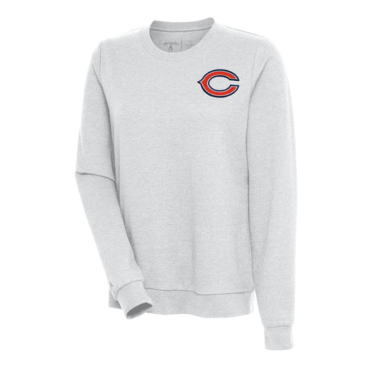 Women's Antigua Heather Gray Chicago Bears Logo Action Sweatshirt