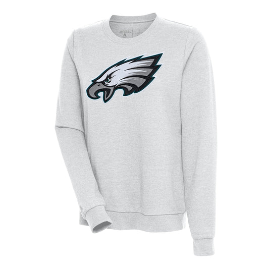 Women's Antigua Heather Gray Philadelphia Eagles Action Sweatshirt