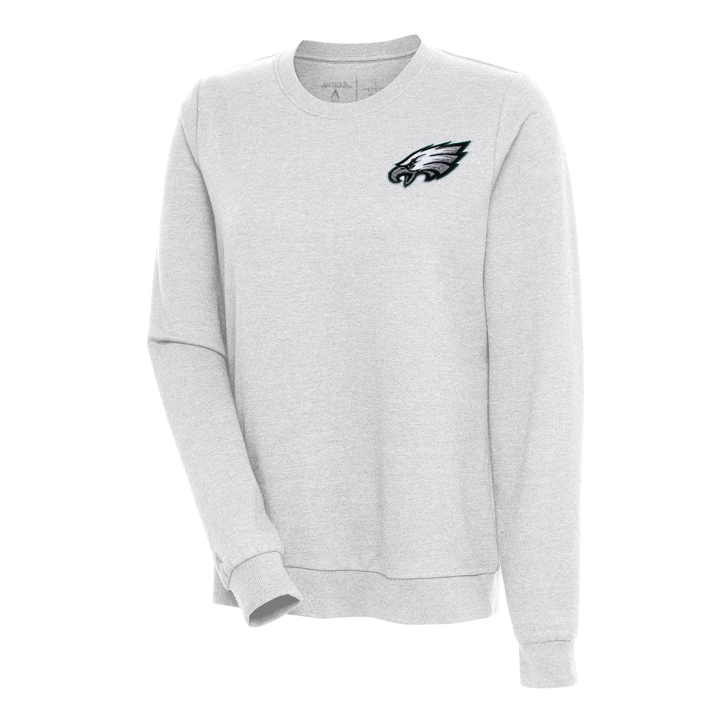 Women's Antigua Heather Gray Philadelphia Eagles Logo Action Sweatshirt