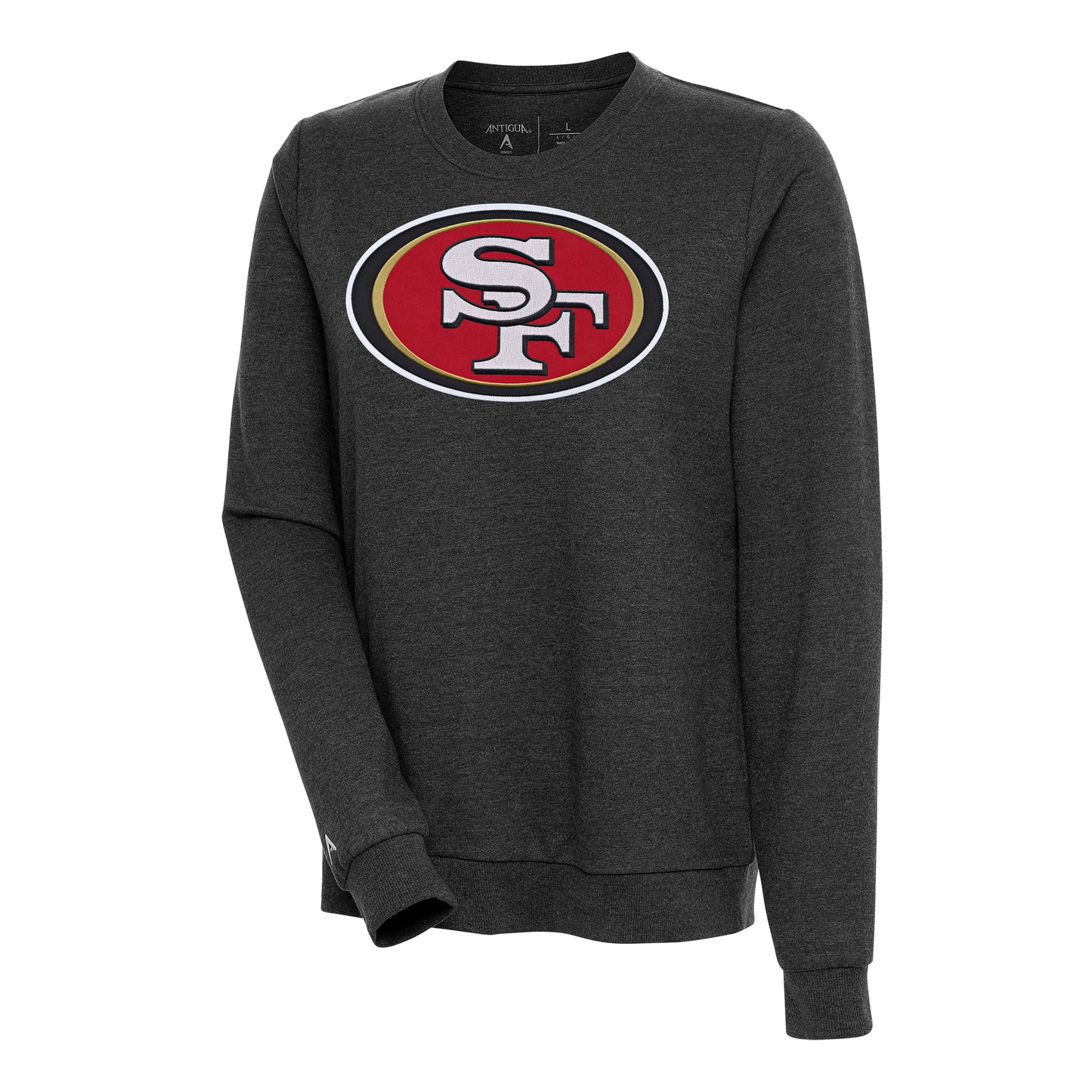 Women's Antigua Heather Black San Francisco 49ers Action Sweatshirt
