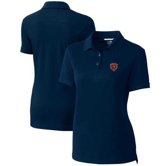 Women's Cutter & Buck Navy Chicago Bears Throwback Logo Advantage Tri-Blend Pique Polo