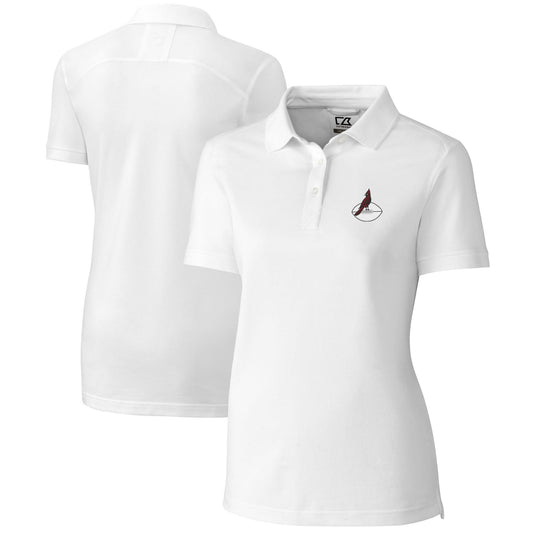 Women's Cutter & Buck White Arizona Cardinals Throwback Logo Advantage Tri-Blend Pique Polo