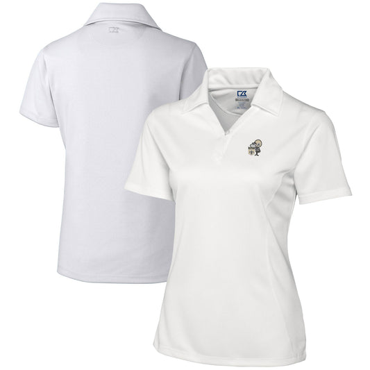 Women's Cutter & Buck White New Orleans Saints Throwback Logo Genre DryTec Textured Polo