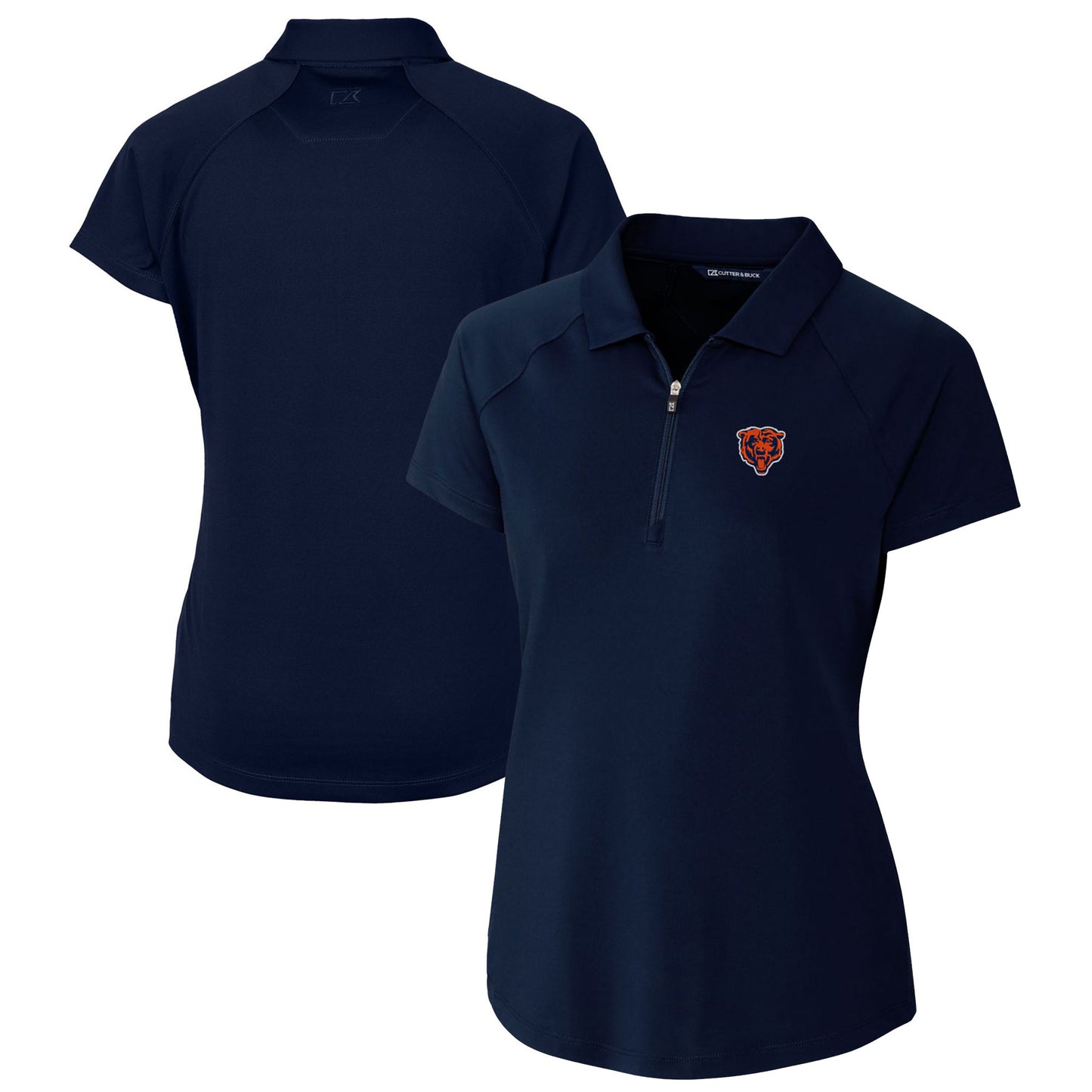 Women's Cutter & Buck Navy Chicago Bears Throwback Logo Forge Stretch Polo