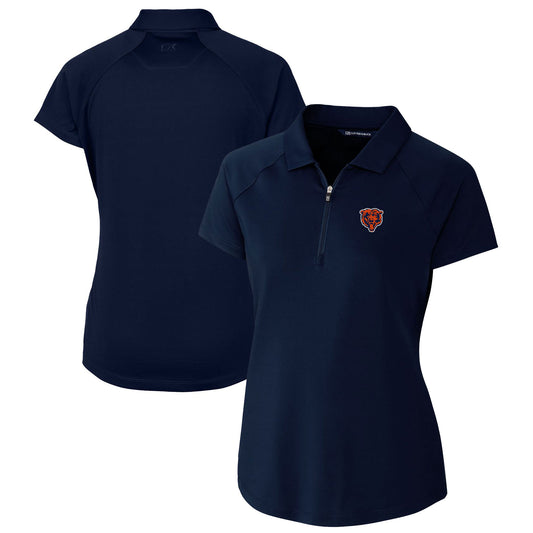 Women's Cutter & Buck Navy Chicago Bears Throwback Logo Forge Stretch Polo
