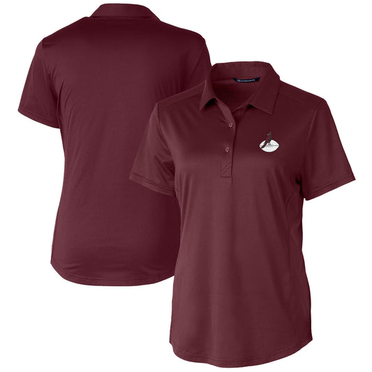 Women's Cutter & Buck Burgundy Arizona Cardinals Throwback Logo Prospect Textured Stretch Polo