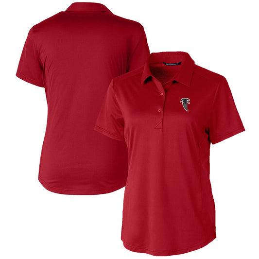 Women's Cutter & Buck Red Atlanta Falcons Throwback Team Logo Prospect Textured Stretch Polo