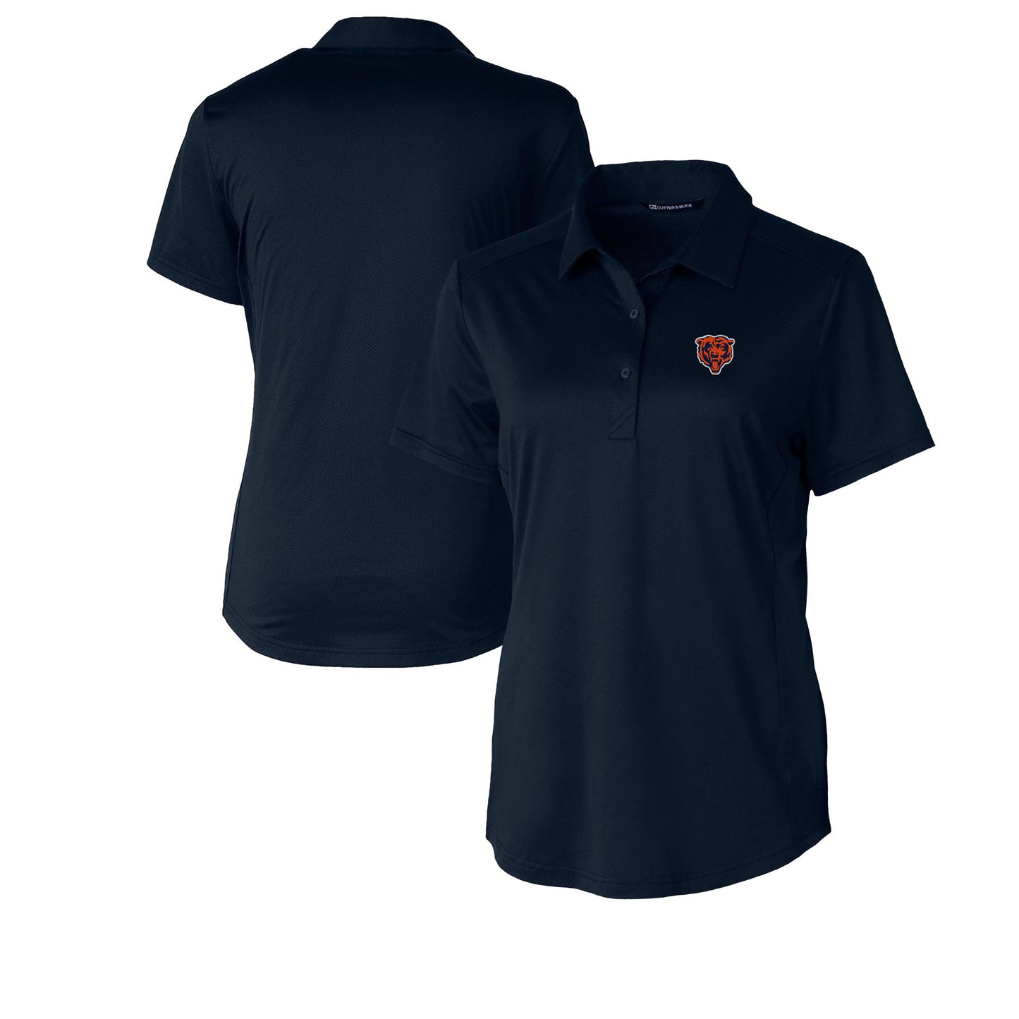 Women's Cutter & Buck Navy Chicago Bears Throwback Logo Prospect Textured Stretch Polo