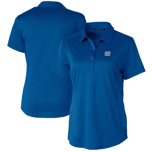 Women's Cutter & Buck Royal New York Giants Throwback Logo Prospect Textured Stretch Polo