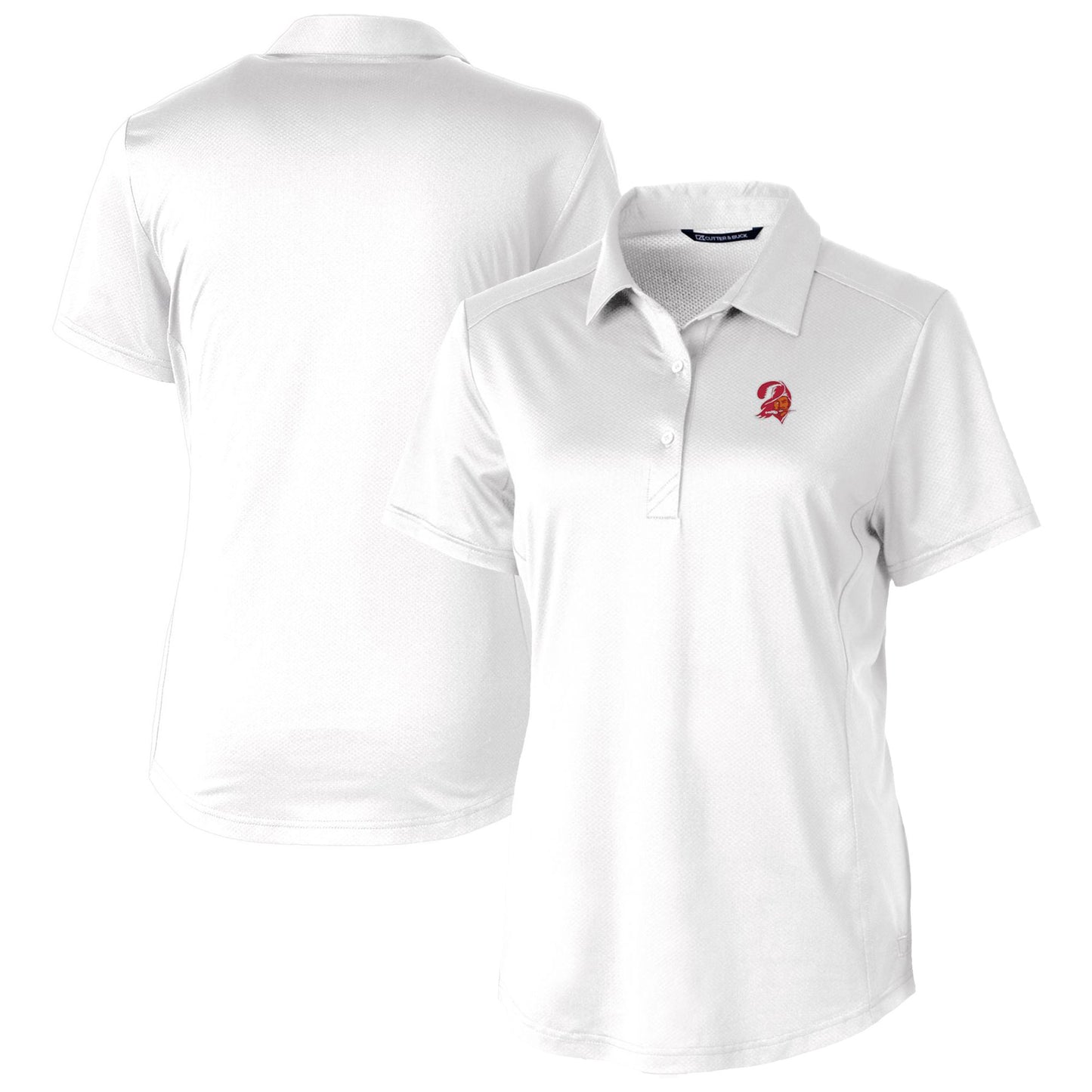 Women's Cutter & Buck White Tampa Bay Buccaneers Throwback Logo Prospect Textured Stretch Polo