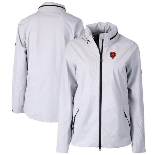 Women's Cutter & Buck Gray Chicago Bears Throwback Logo Vapor Full-Zip Rain Jacket
