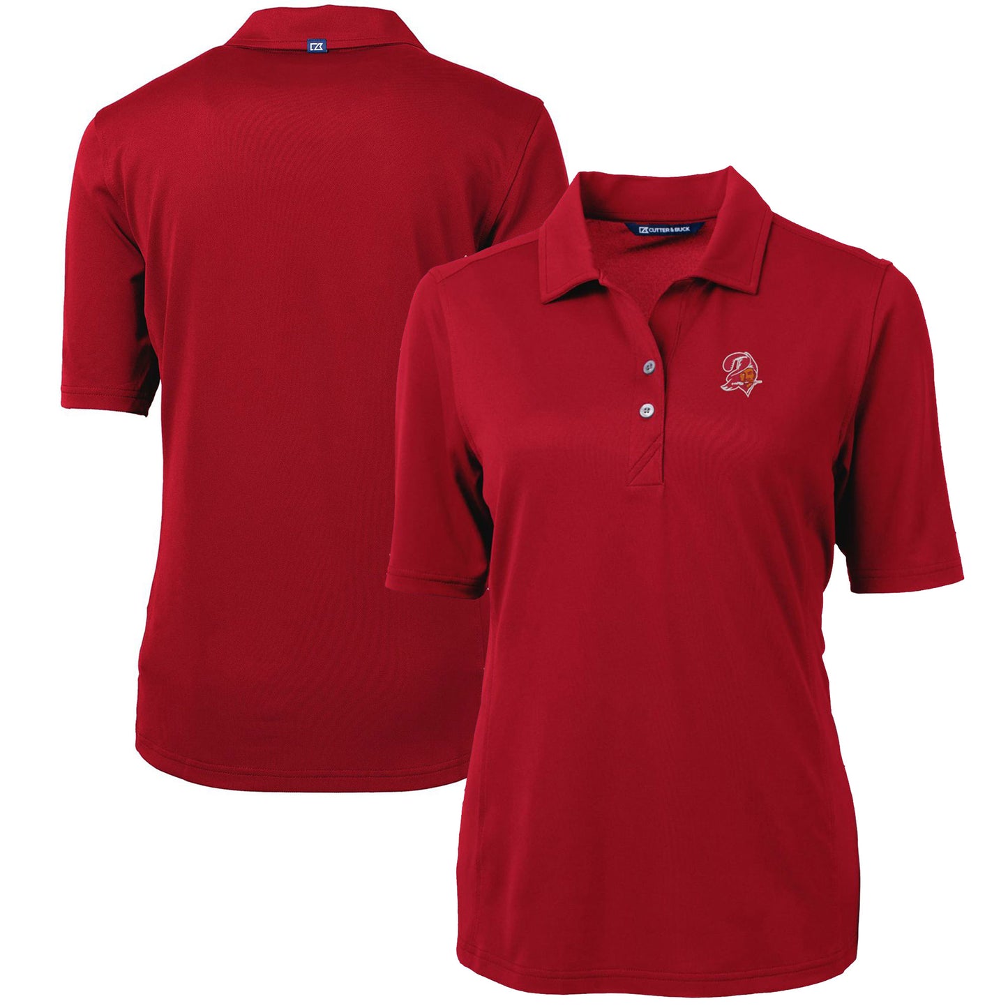 Women's Cutter & Buck Cardinal Tampa Bay Buccaneers Throwback Logo Virtue Eco Pique Recycled Polo