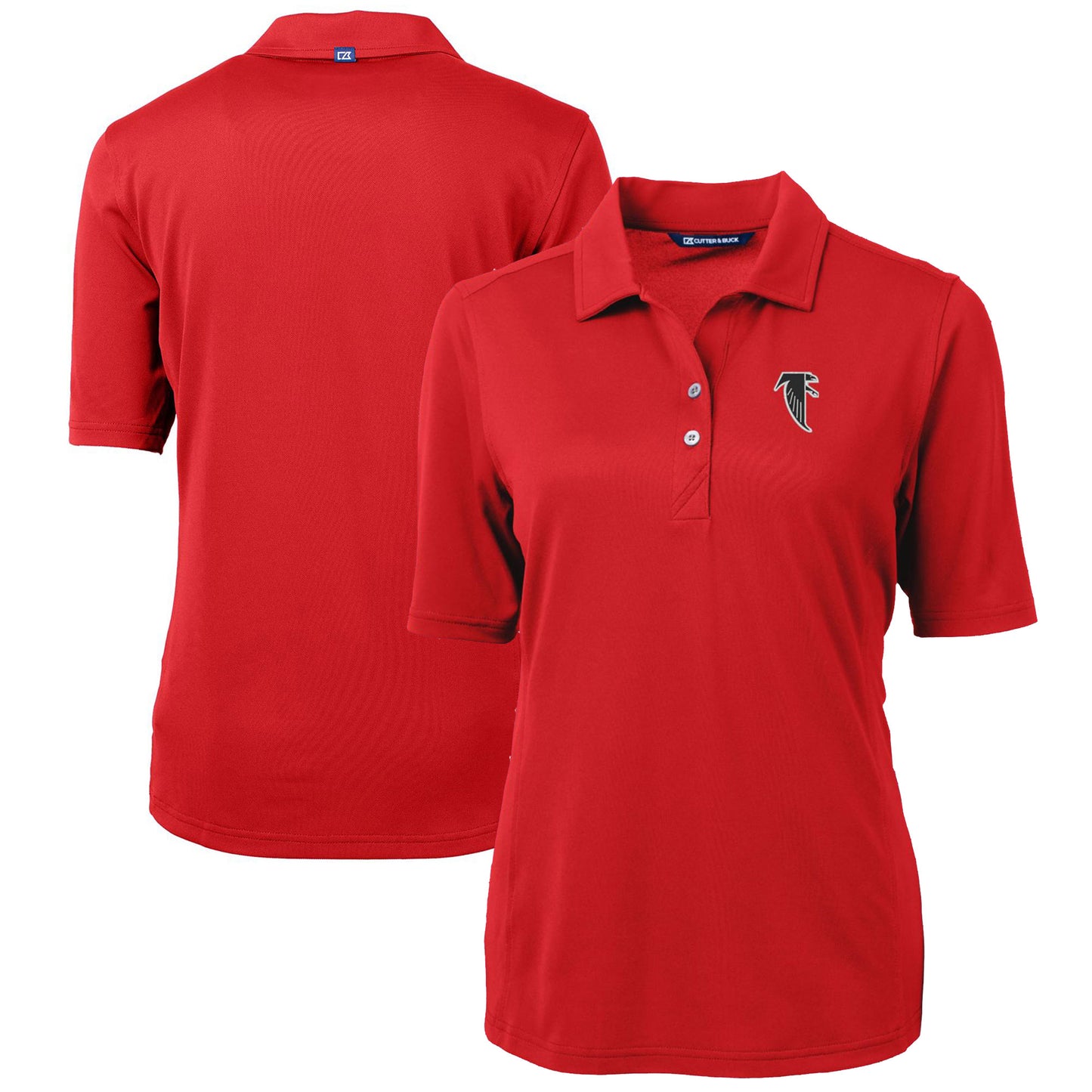 Women's Cutter & Buck Red Atlanta Falcons Throwback Logo Virtue Eco Pique Recycled Polo