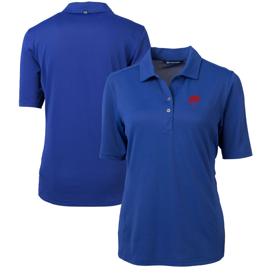 Women's Cutter & Buck Royal Buffalo Bills Throwback Logo Virtue Eco Pique Recycled Polo