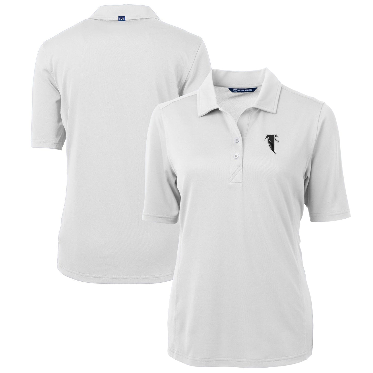 Women's Cutter & Buck White Atlanta Falcons Throwback Logo Virtue Eco Pique Recycled Polo