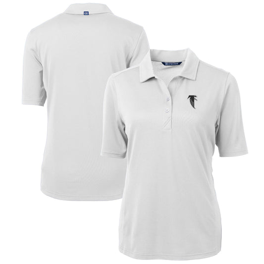 Women's Cutter & Buck White Atlanta Falcons Throwback Logo Virtue Eco Pique Recycled Polo