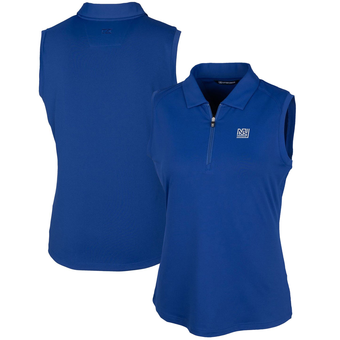 Women's Cutter & Buck Royal New York Giants Throwback Logo Forge Stretch Sleeveless Polo