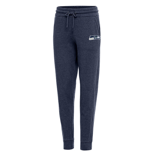 Women's Antigua Heather Navy Seattle Seahawks Action Jogger Pants