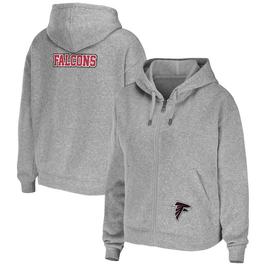 Women's WEAR by Erin Andrews Heathered Gray Atlanta Falcons Team Full-Zip Hoodie