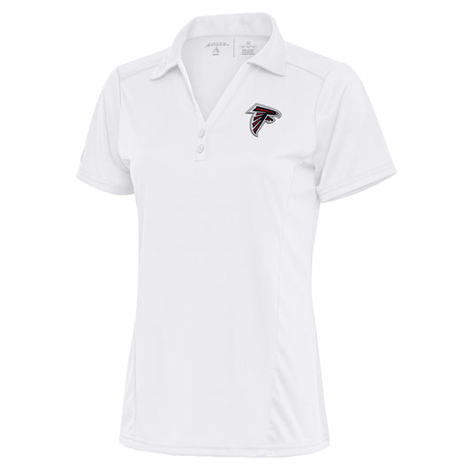 Women's Antigua White Atlanta Falcons Team Logo Tribute Polo