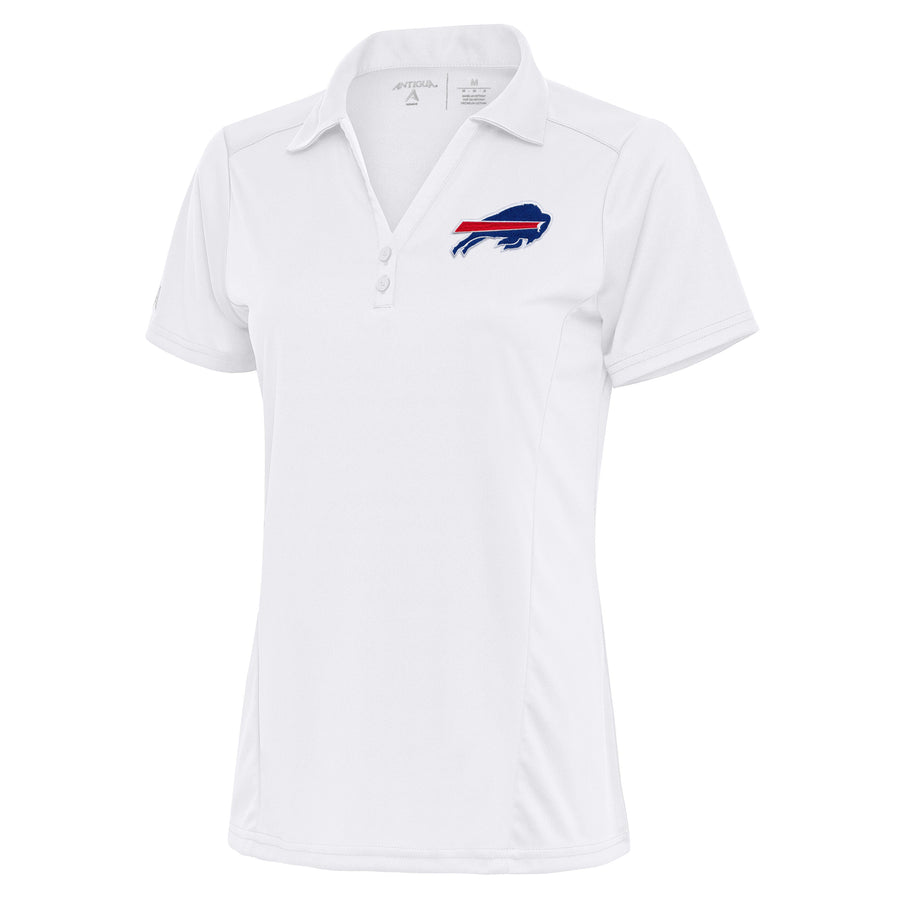 Women's Antigua White Buffalo Bills Team Logo Tribute Polo