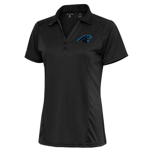 Women's Antigua Charcoal Carolina Panthers Team Logo Tribute Polo