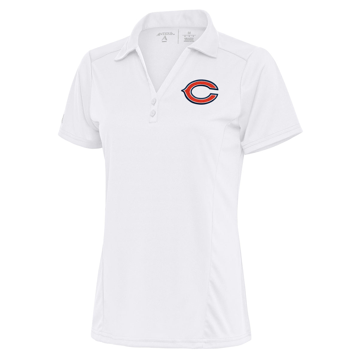 Women's Antigua White Chicago Bears Team Logo Tribute Polo