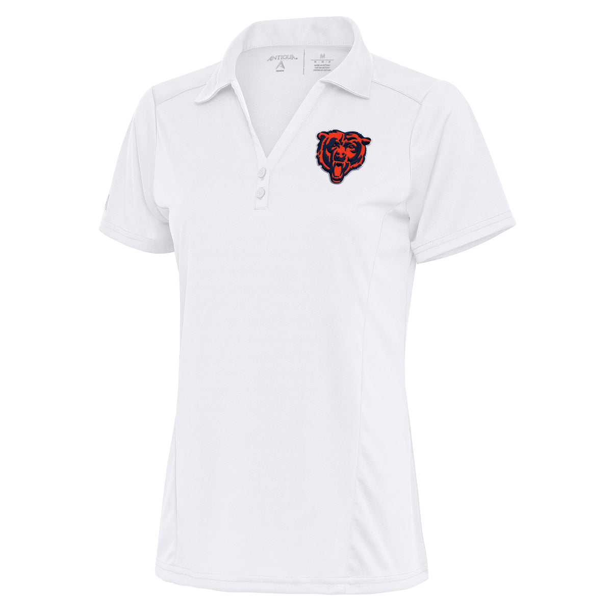 Women's Antigua White Chicago Bears Team Logo Tribute Polo