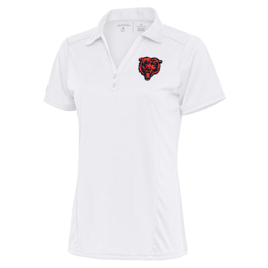 Women's Antigua White Chicago Bears Team Logo Tribute Polo