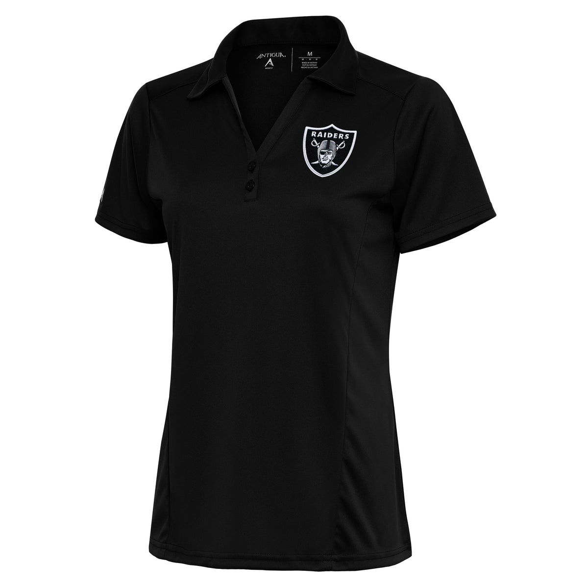 Women's Antigua Black Las Vegas Raiders Team Logo Tribute Polo