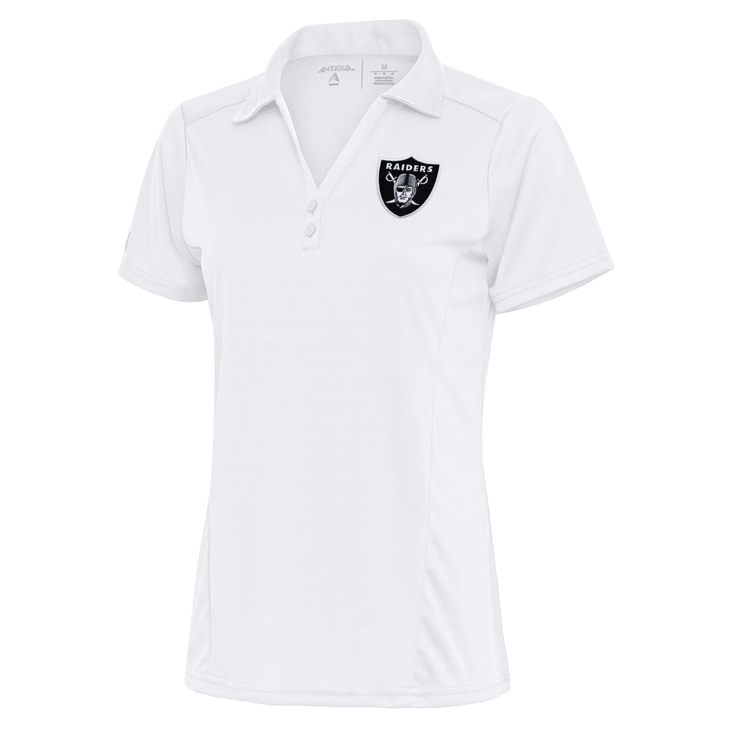 Women's Antigua White Las Vegas Raiders Team Logo Tribute Polo