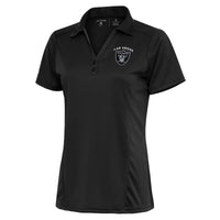 Women's Antigua Charcoal Las Vegas Raiders Team Logo Tribute Polo