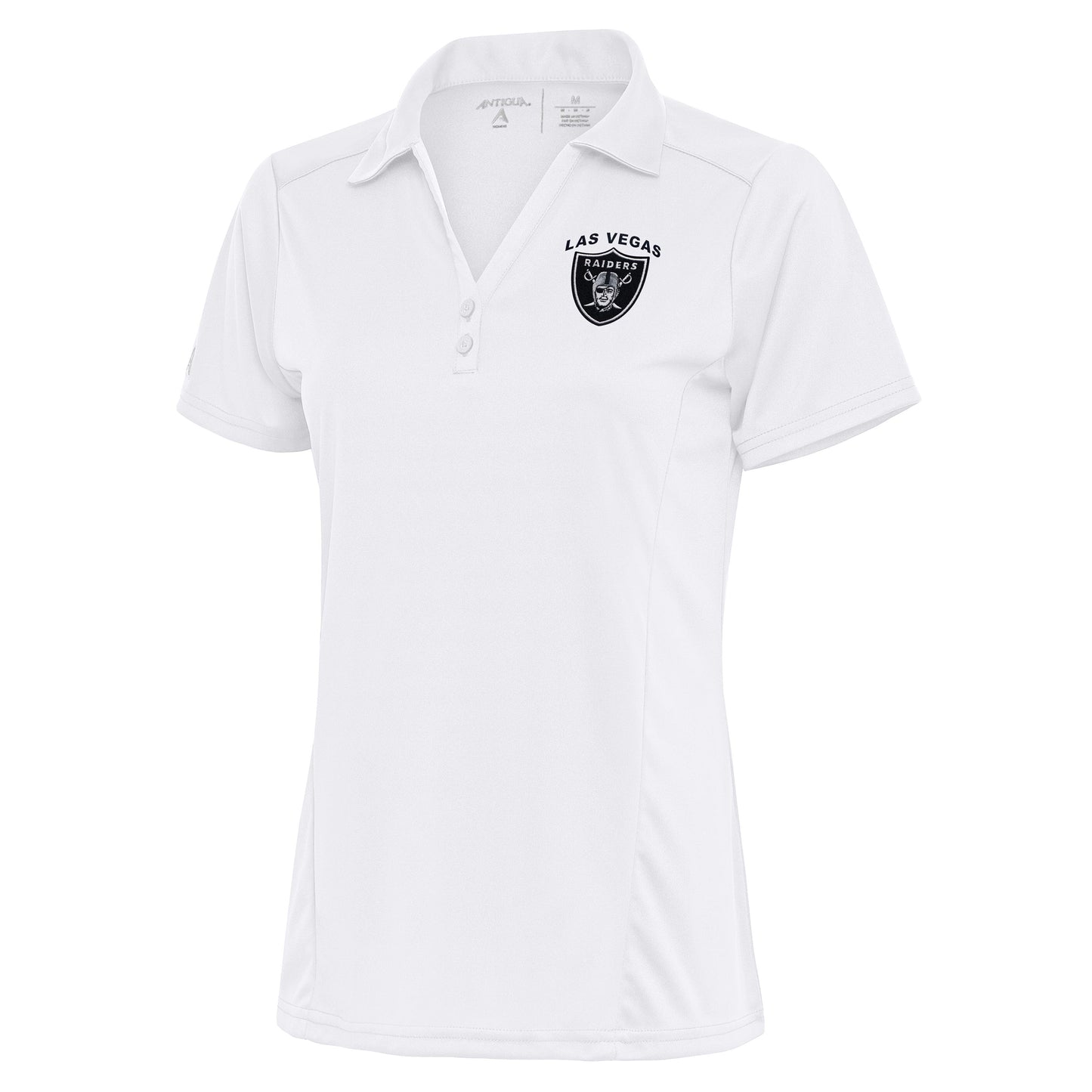 Women's Antigua White Las Vegas Raiders Team Logo Tribute Polo