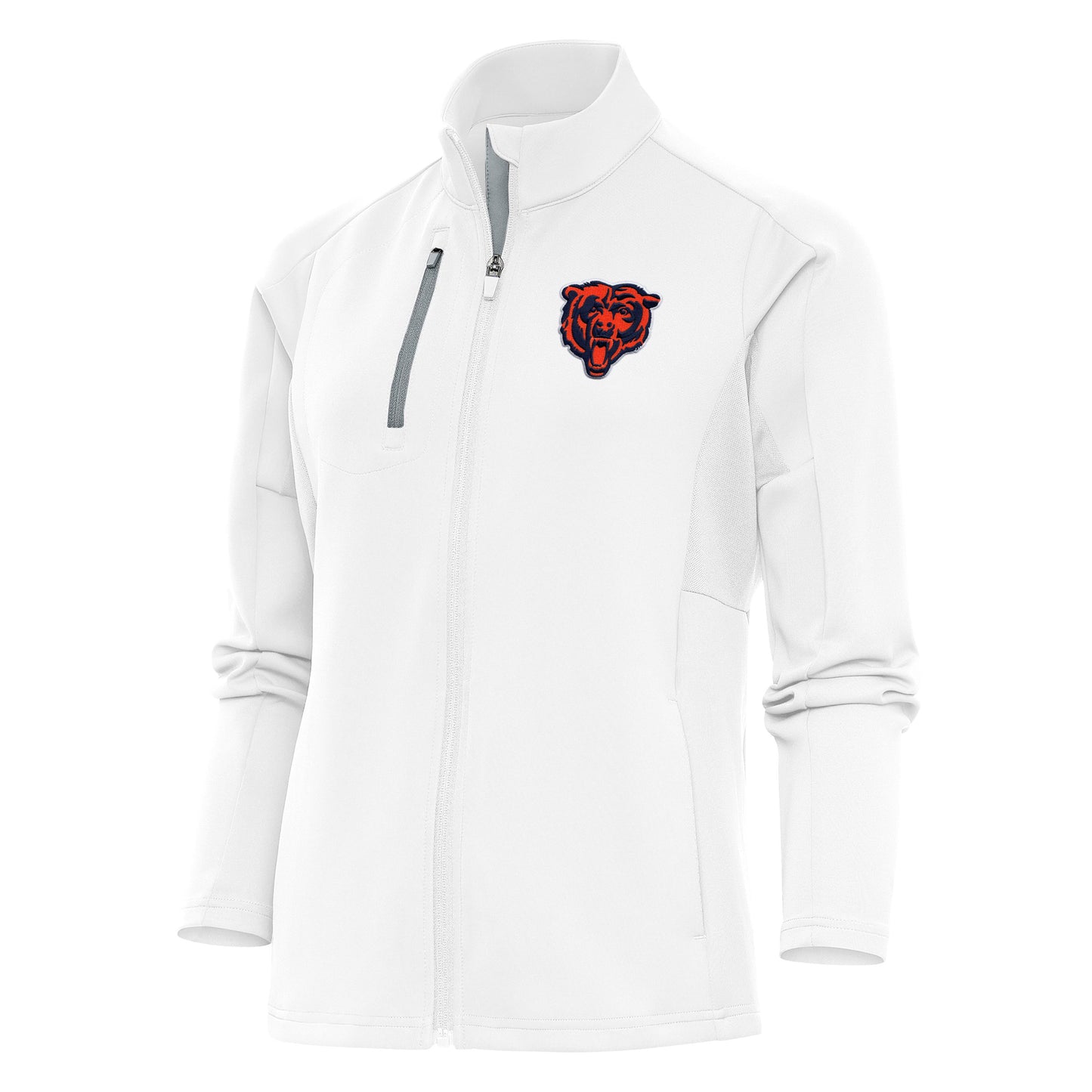 Women's Antigua White Chicago Bears Team Logo Generation Full-Zip Jacket