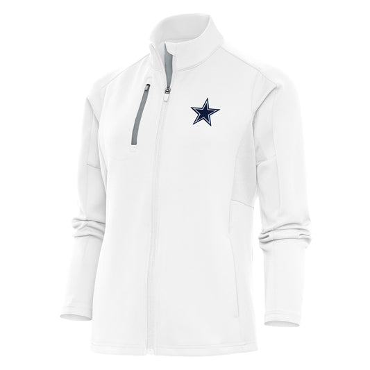 Women's Antigua White Dallas Cowboys Team Logo Generation Full-Zip Jacket