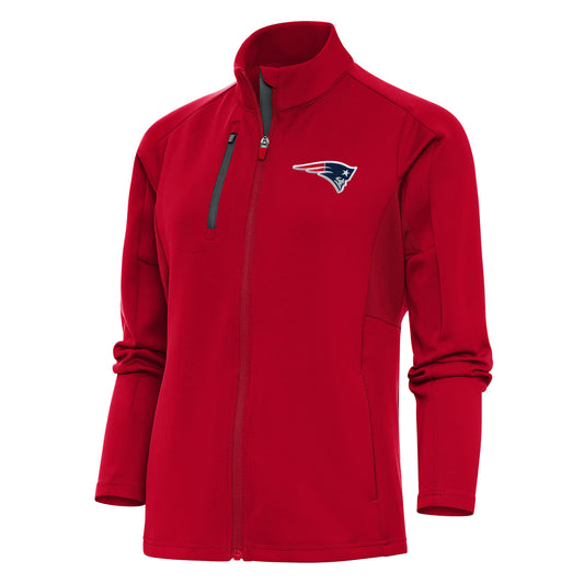 Women's Antigua Red New England Patriots Team Logo Generation Full-Zip Jacket