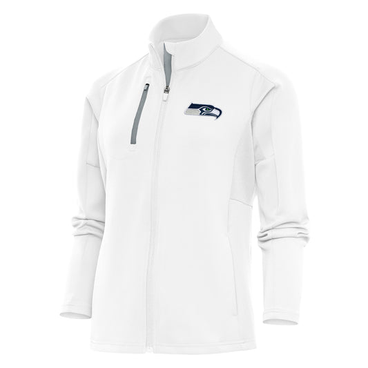 Women's Antigua White Seattle Seahawks Team Logo Generation Full-Zip Jacket