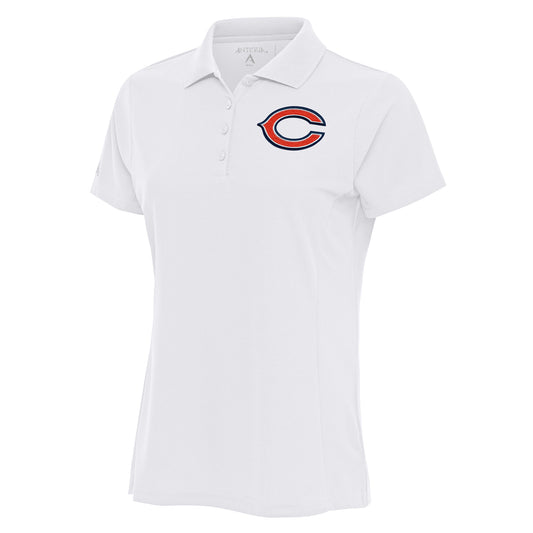 Women's Antigua White Chicago Bears Team Logo Legacy Pique Polo