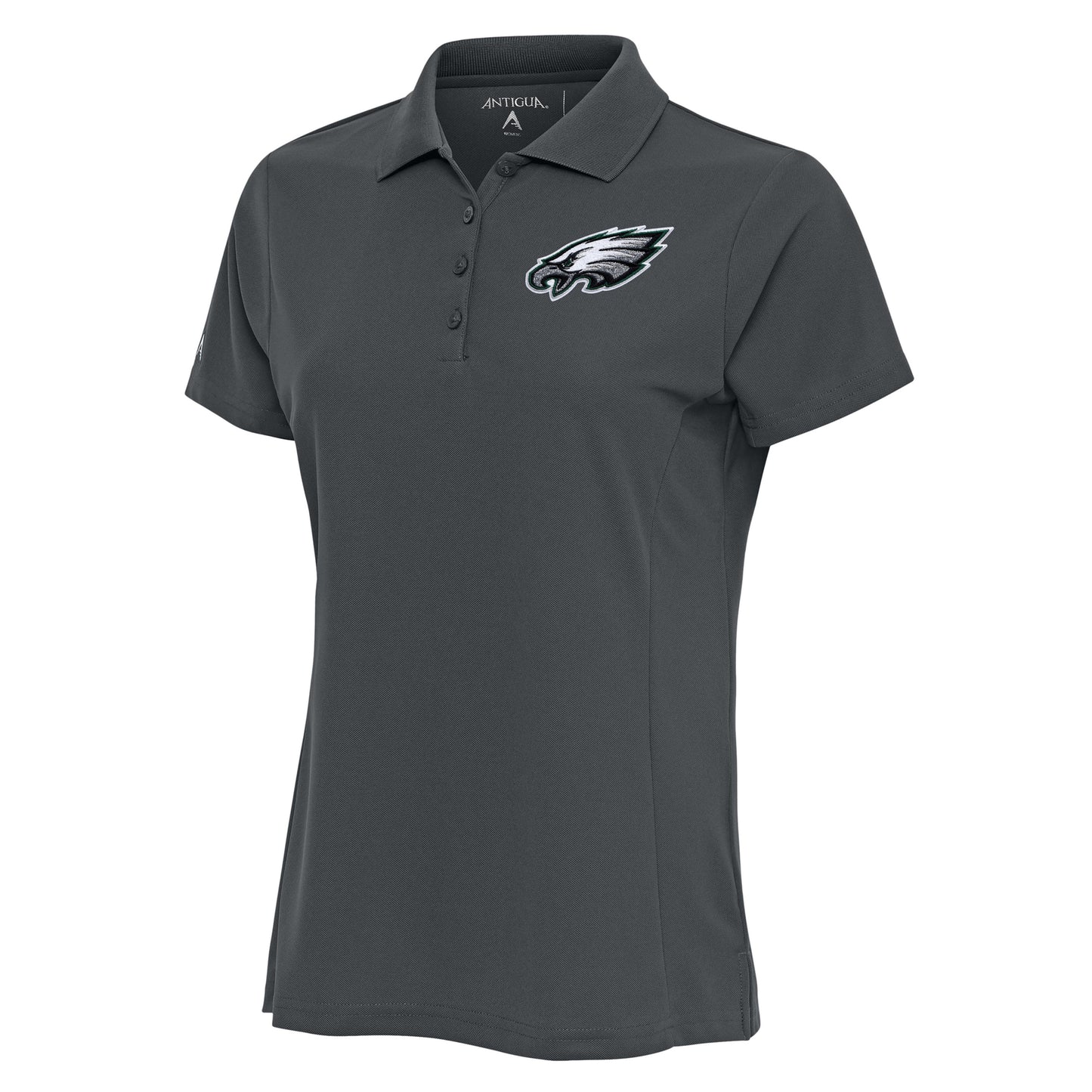 Women's Antigua Charcoal Philadelphia Eagles Team Logo Legacy Pique Polo