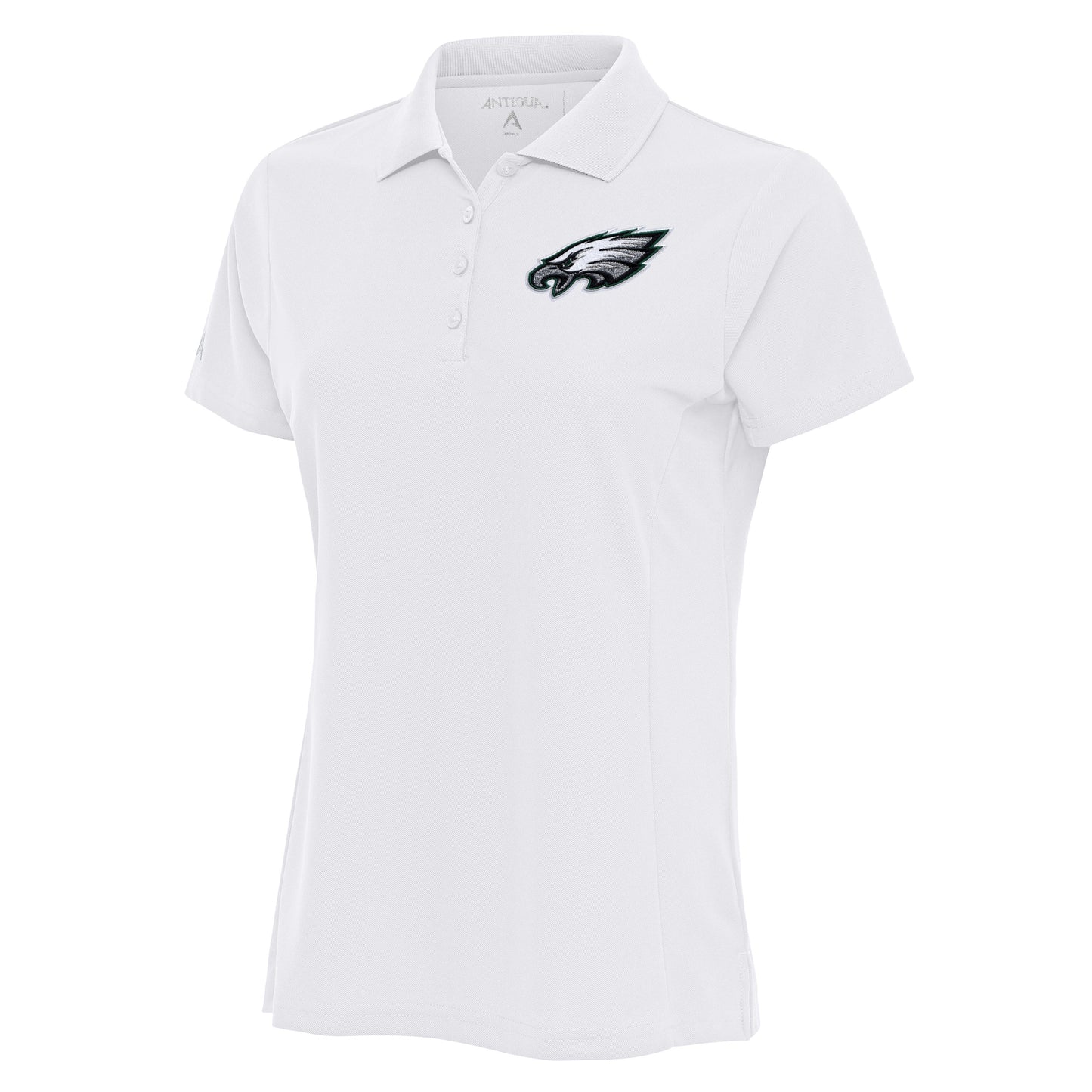 Women's Antigua White Philadelphia Eagles Team Logo Legacy Pique Polo