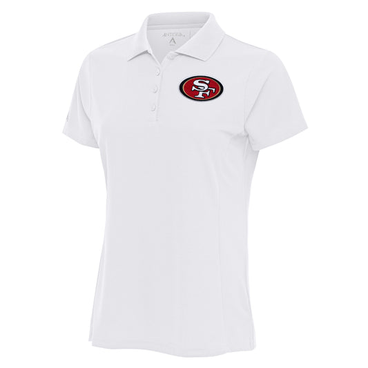 Women's Antigua White San Francisco 49ers Team Logo Legacy Pique Polo