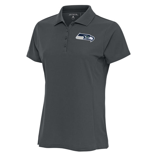 Women's Antigua Charcoal Seattle Seahawks Team Logo Legacy Pique Polo