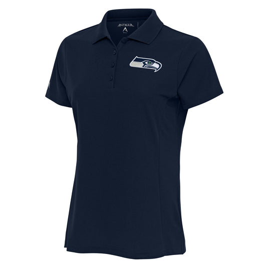 Women's Antigua Navy Seattle Seahawks Team Logo Legacy Pique Polo