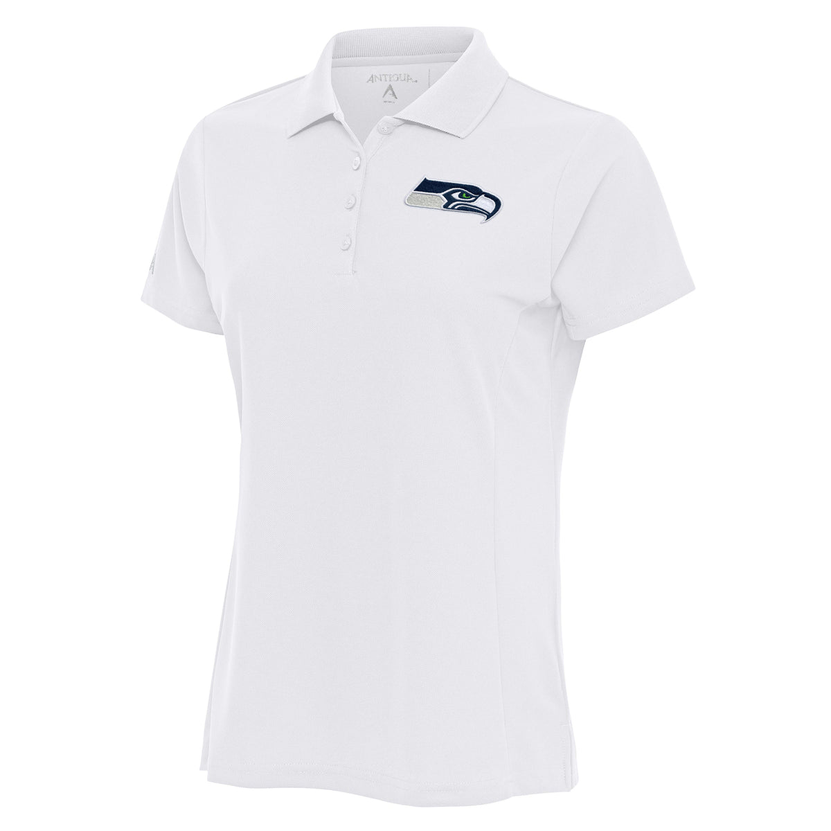 Women's Antigua White Seattle Seahawks Team Logo Legacy Pique Polo