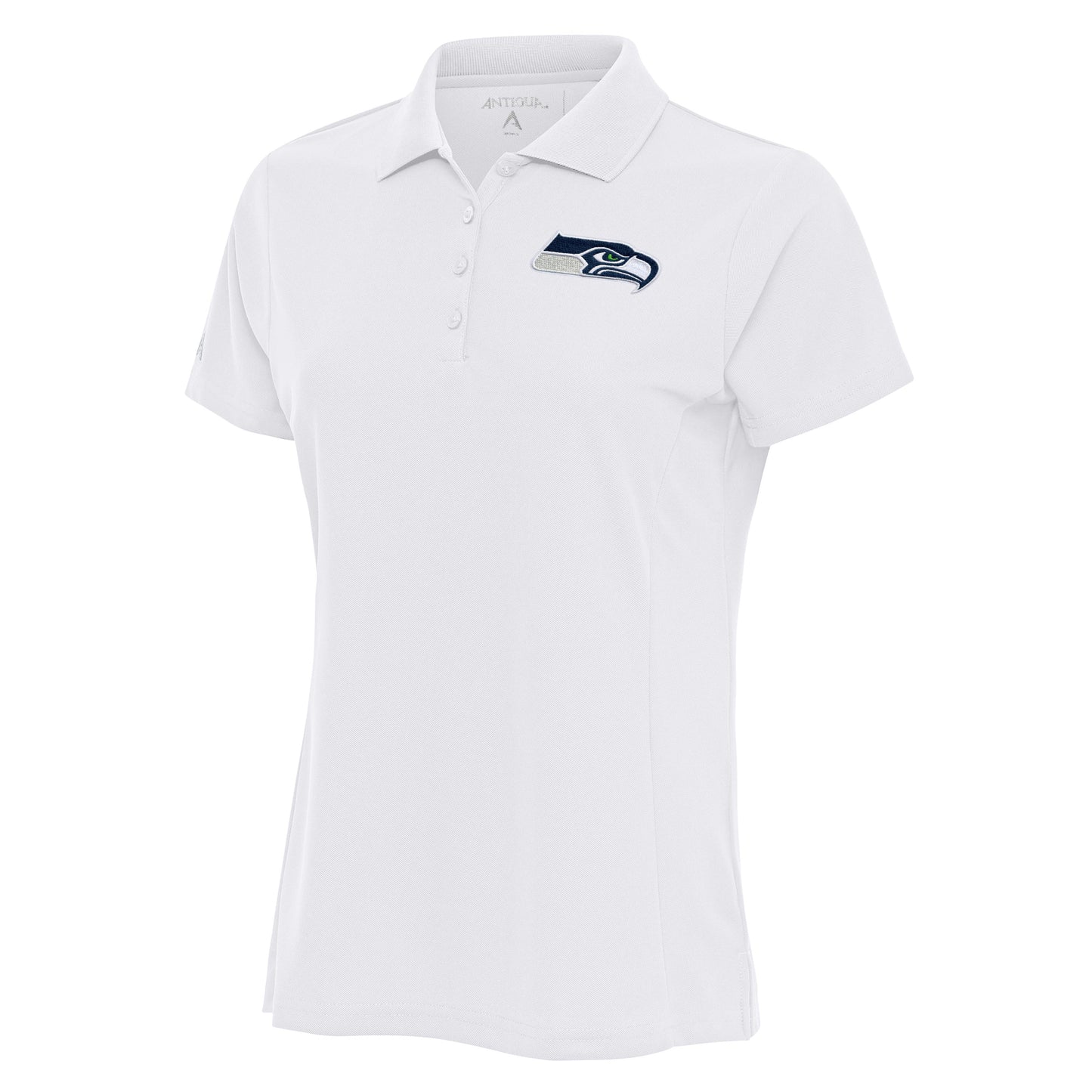 Women's Antigua White Seattle Seahawks Team Logo Legacy Pique Polo