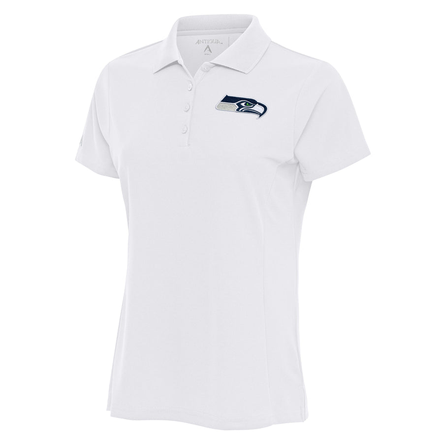 Women's Antigua White Seattle Seahawks Team Logo Legacy Pique Polo