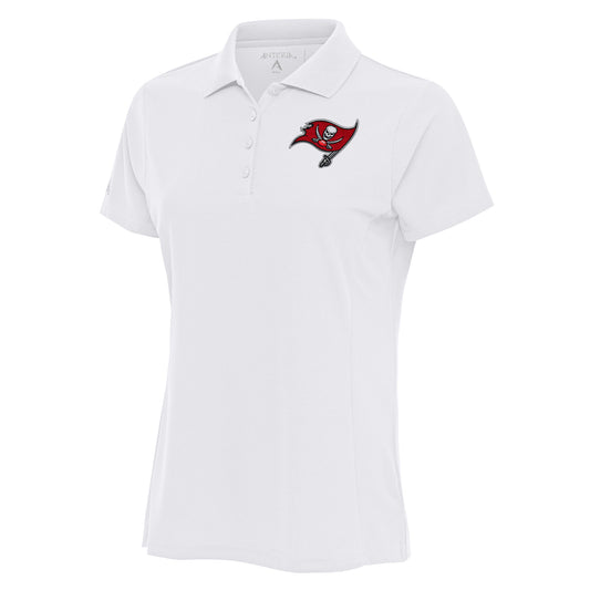 Women's Antigua White Tampa Bay Buccaneers Team Logo Legacy Pique Polo