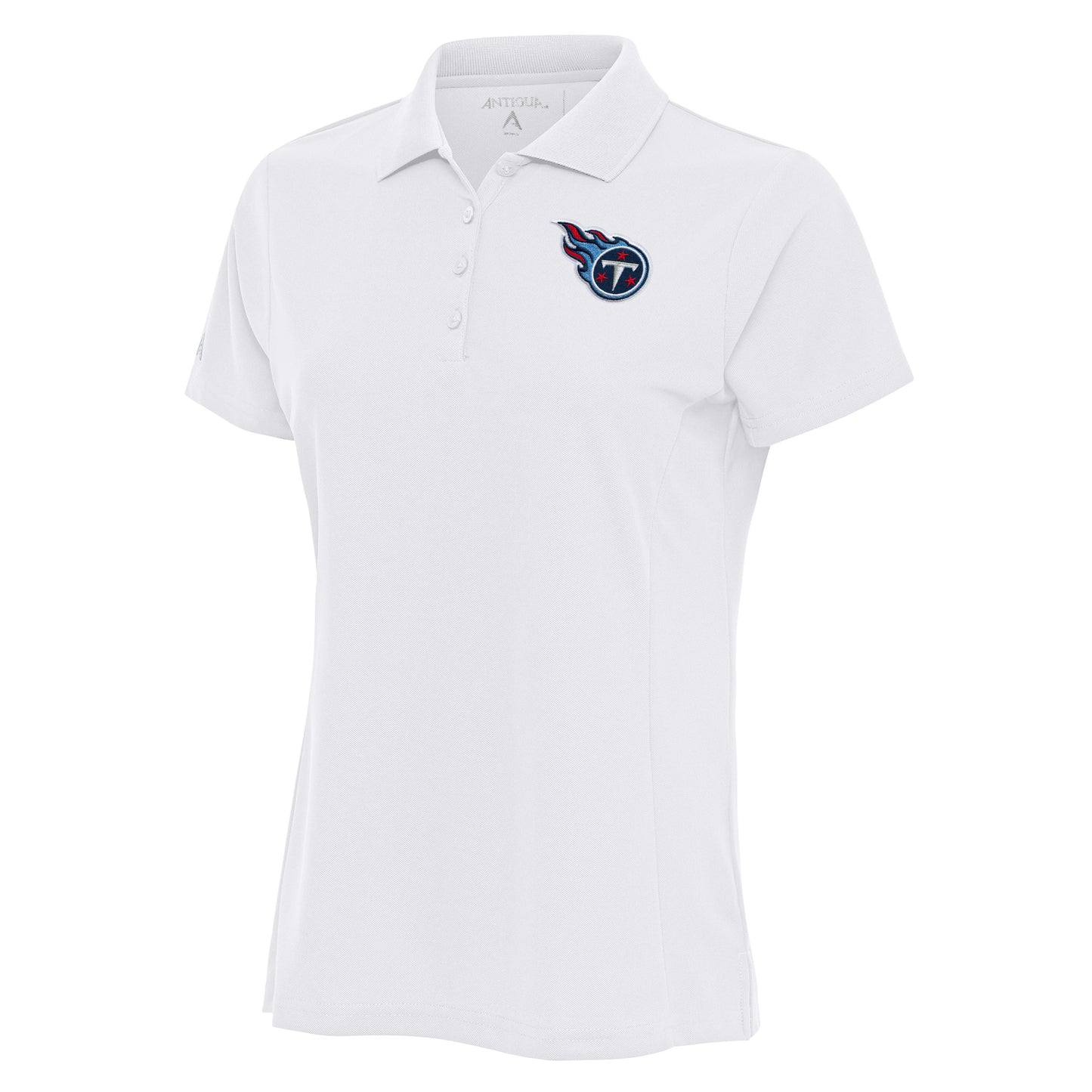 Women's Antigua White Tennessee Titans Team Logo Legacy Pique Polo